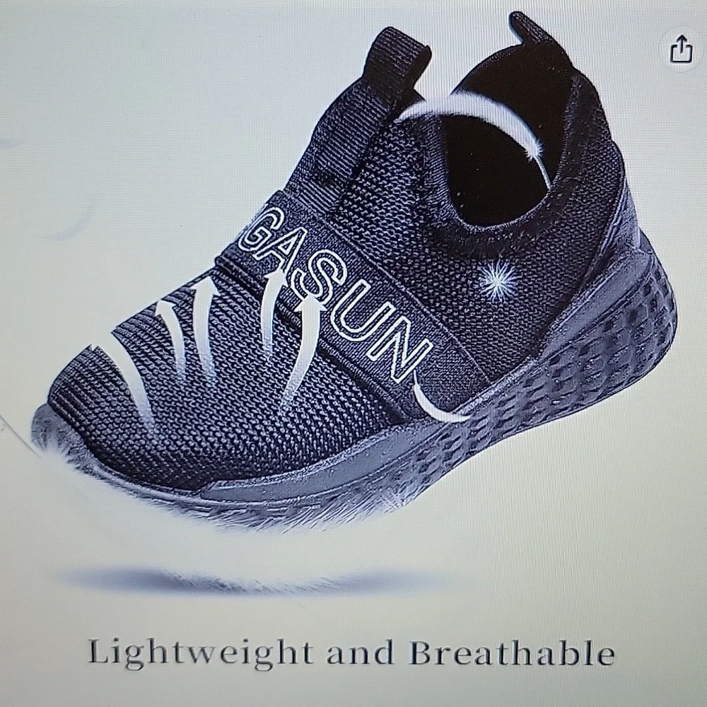 Gengasun gray toddler boys girls lightweight breathable mesh sport shoe…sz 8 NEW
